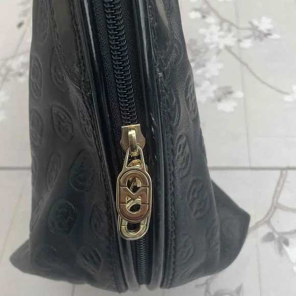 Marino Orlandi Black Shoulder Bag with Gold Accents